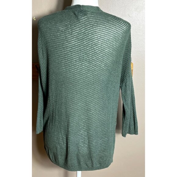 Old Navy Sweater Cardigan Open Green Lightweight 3/4 Slv Rayon Cotton Womens XS - Picture 3 of 5